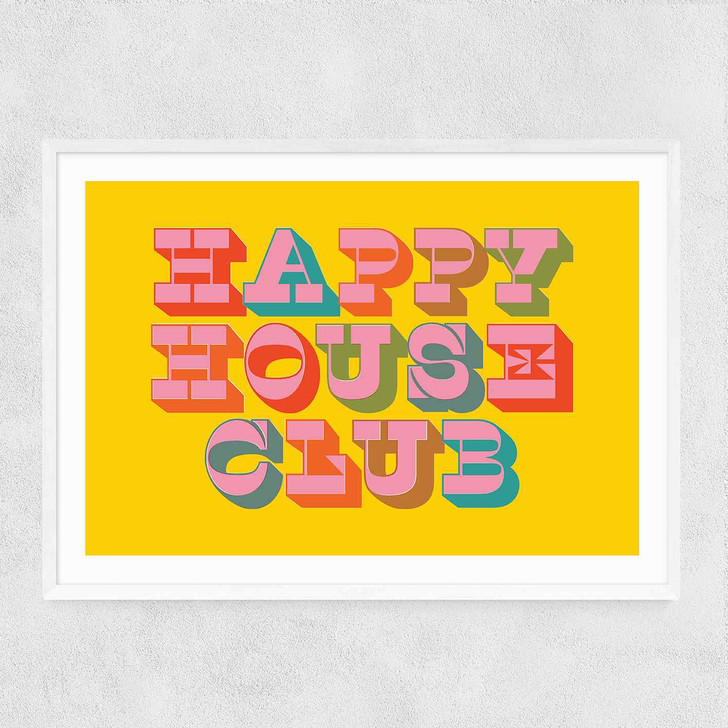 Happy House Club Narrow White Frame
