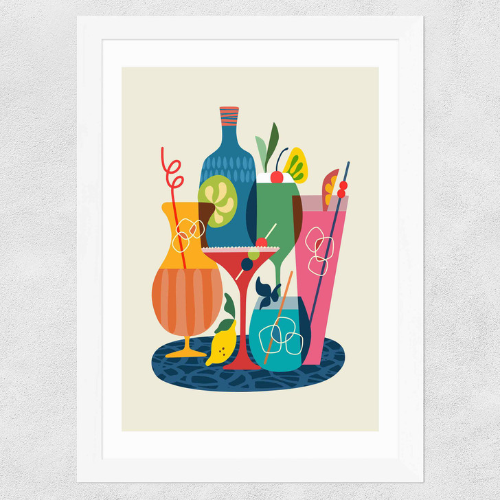 Cocktails by Rachel Lee Wide White Frame Cocktails by Rachel Lee Wide White Frame