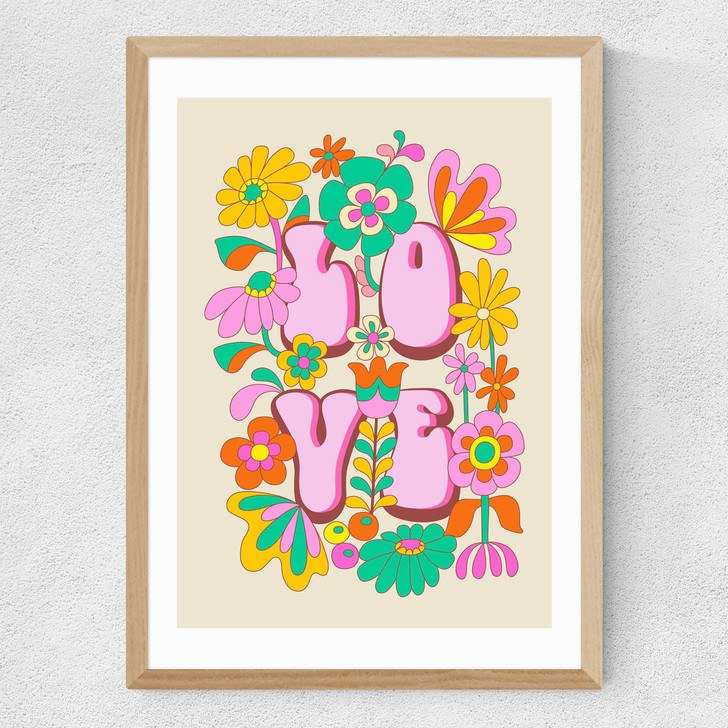 Love by Rachel Lee Medium Oak Frame