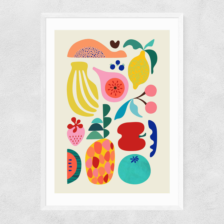 Summer Fruits Narrow White Frame Summer Fruits Narrow White Frame