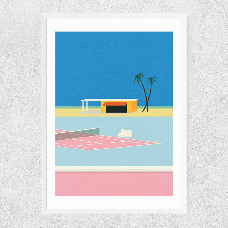 Tennis By The Beach Narrow White Frame Tennis By The Beach Narrow White Frame