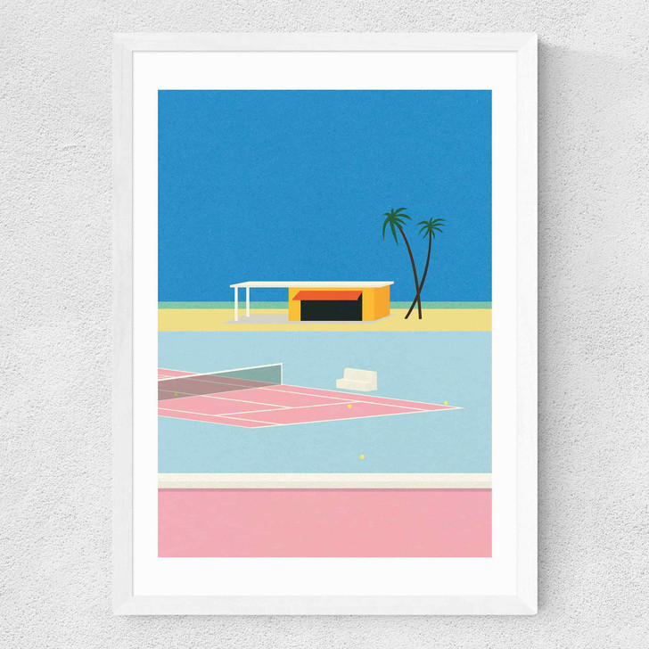 Tennis By The Beach Medium White Frame Tennis By The Beach Medium White Frame
