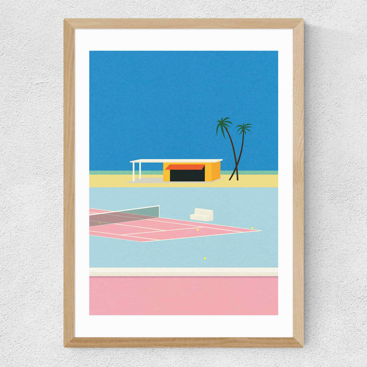 Tennis By The Beach Medium Oak Frame