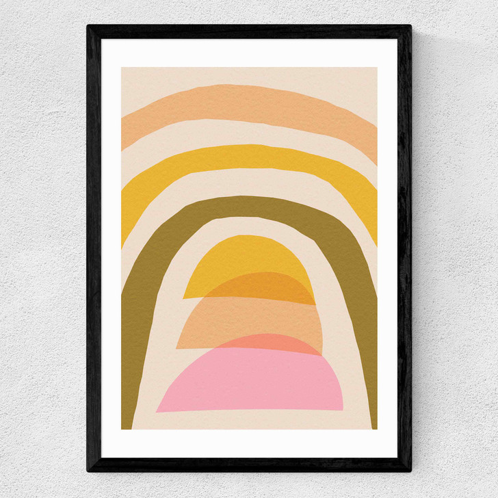 Arches and Semicircles Medium Black Frame