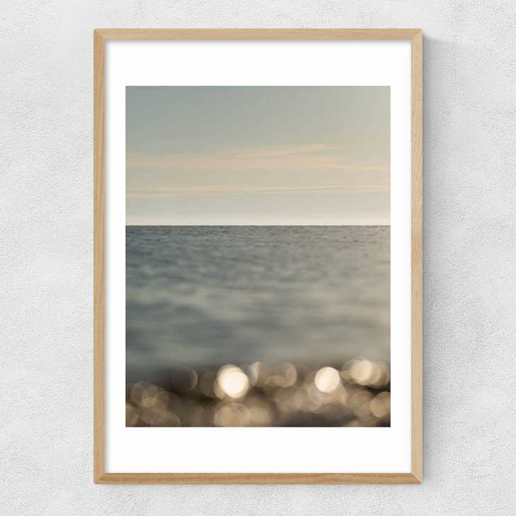 The Sea II Narrow Oak Frame