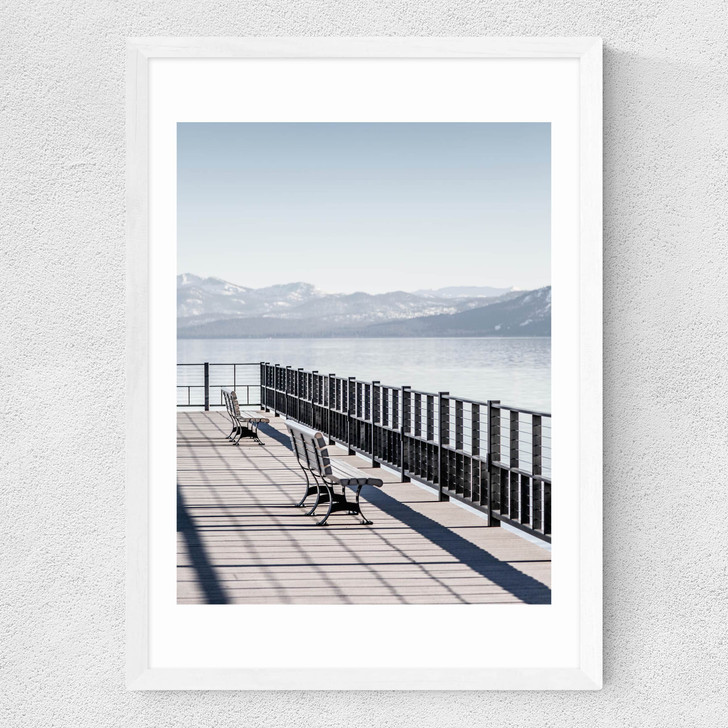 Two Benches Medium White Frame