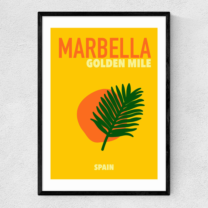 Marbella Golden Coast Spain Narrow Black Frame Marbella Golden Coast Spain Narrow Black Frame