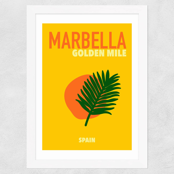 Marbella Golden Coast Spain Wide White Frame Marbella Golden Coast Spain Wide White Frame