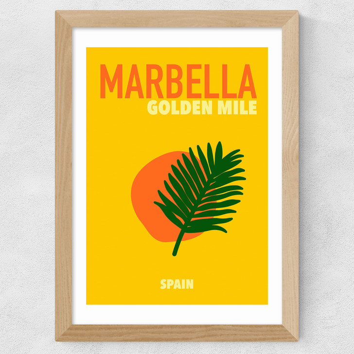 Marbella Golden Coast Spain Wide Oak Frame