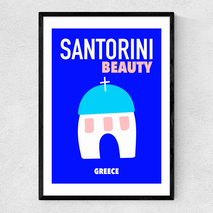 Santorini Beauty Greece Narrow Black Frame Santorini Beauty Greece Narrow Black Frame
