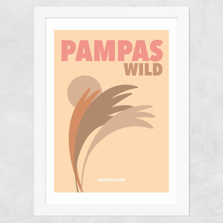 Pampas Wild Grasslands Wide White Frame