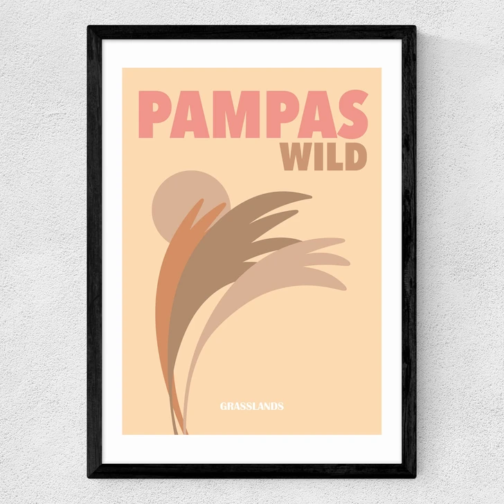 Pampas Wild Grasslands Medium Black Frame