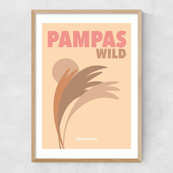 Pampas Wild Grasslands Narrow Oak Frame