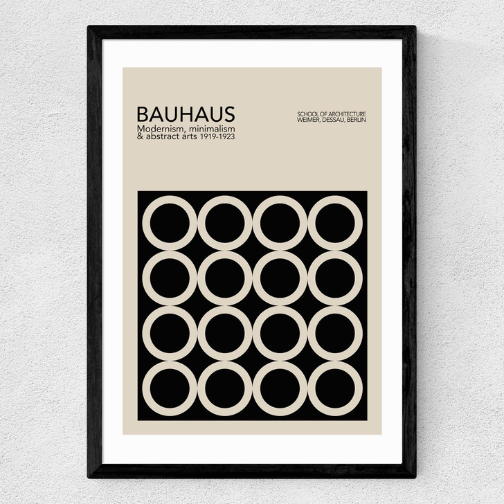 Black And Beige Bauhaus Medium Black Frame Black And Beige Bauhaus Medium Black Frame