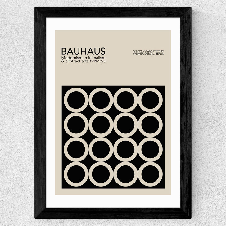 Black And Beige Bauhaus Wide Black Frame