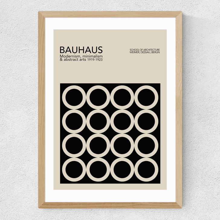Oak And Beige Bauhaus Medium Oak Frame