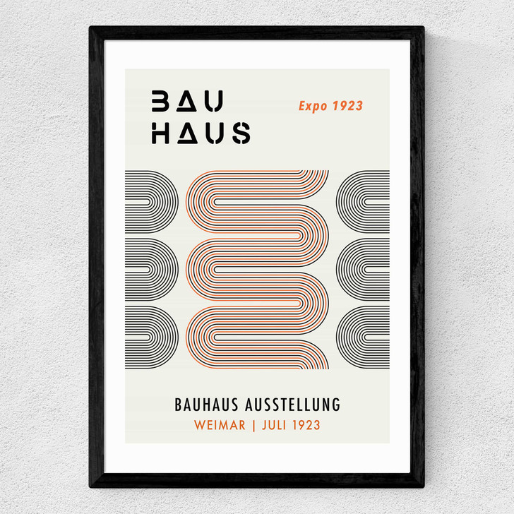 Black And Orange Bauhaus Medium Black Frame