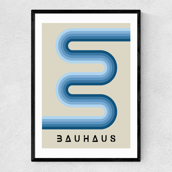 Blue Stripes Bauhaus Narrow Black Frame Blue Stripes Bauhaus Narrow Black Frame