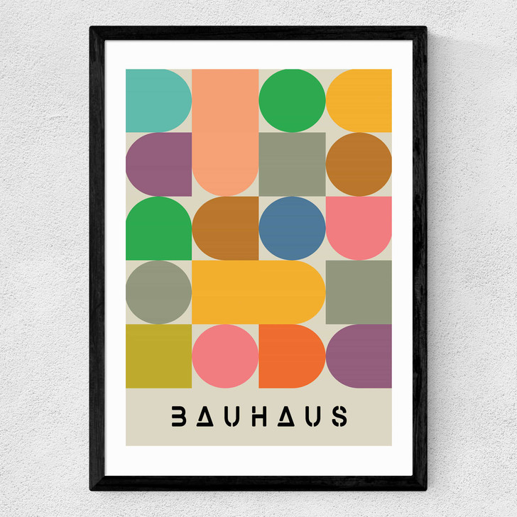Colourful Bauhaus Medium Black Frame Colourful Bauhaus Medium Black Frame
