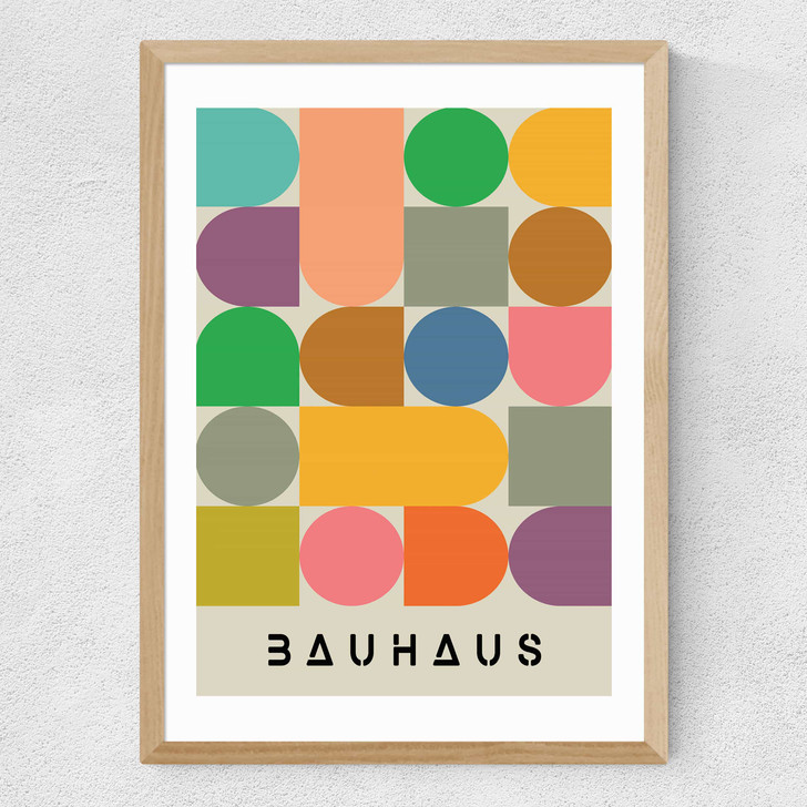 Colourful Bauhaus Medium Oak Frame Colourful Bauhaus Medium Oak Frame