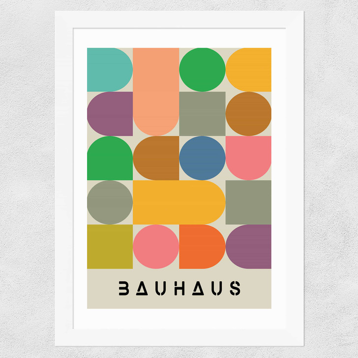 Colourful Bauhaus Wide White Frame Colourful Bauhaus Wide White Frame