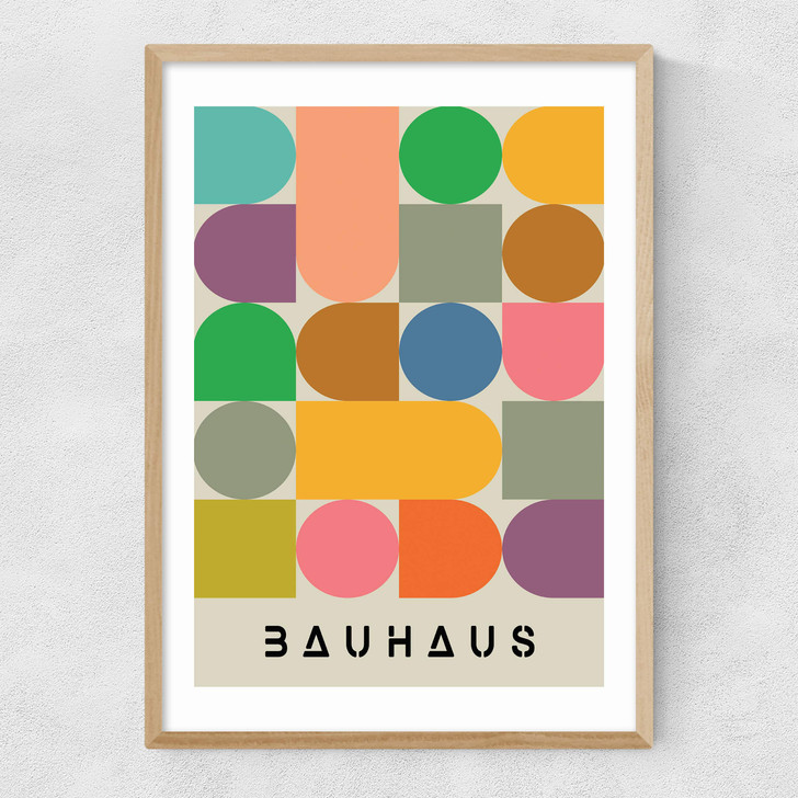 Colourful Bauhaus Narrow Oak Frame