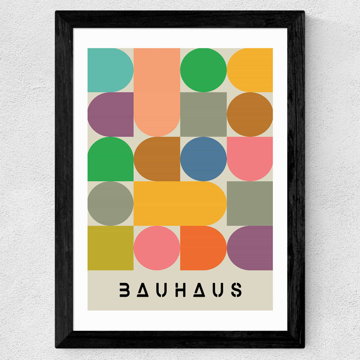 Colourful Bauhaus Wide Black Frame