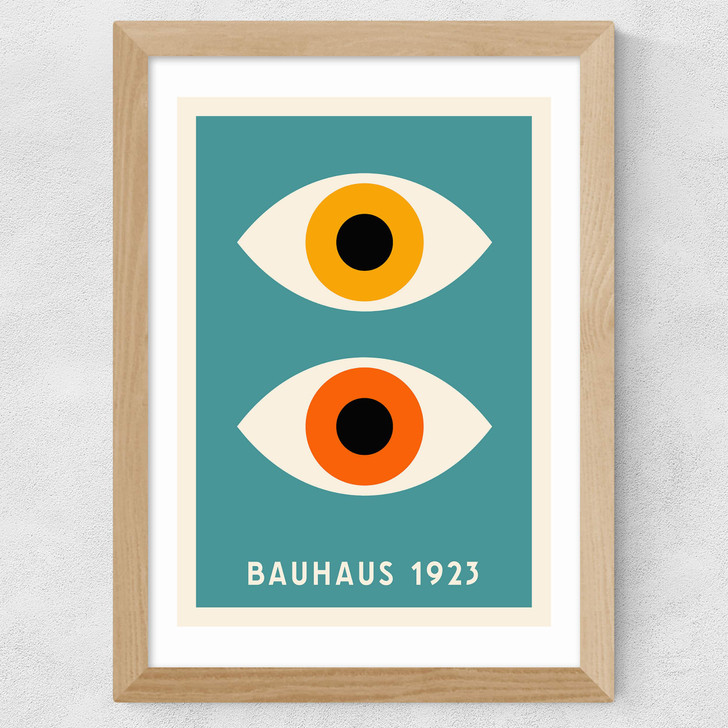Geometric Eyes Bauhaus Wide Oak Frame