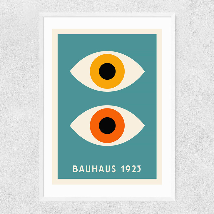Geometric Eyes Bauhaus Narrow White Frame