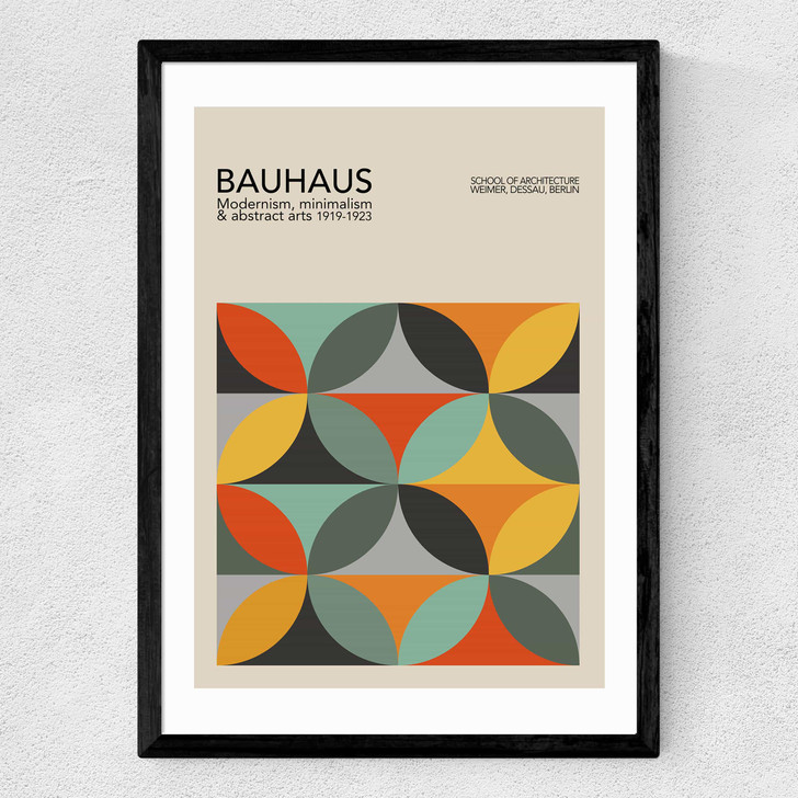 Geometric Pattern Bauhaus Medium Black Frame Geometric Pattern Bauhaus Medium Black Frame