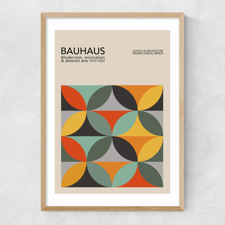 Geometric Pattern Bauhaus Narrow Oak Frame Geometric Pattern Bauhaus Narrow Oak Frame