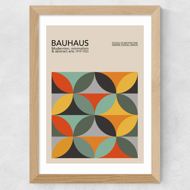 Geometric Pattern Bauhaus Wide Oak Frame Geometric Pattern Bauhaus Wide Oak Frame
