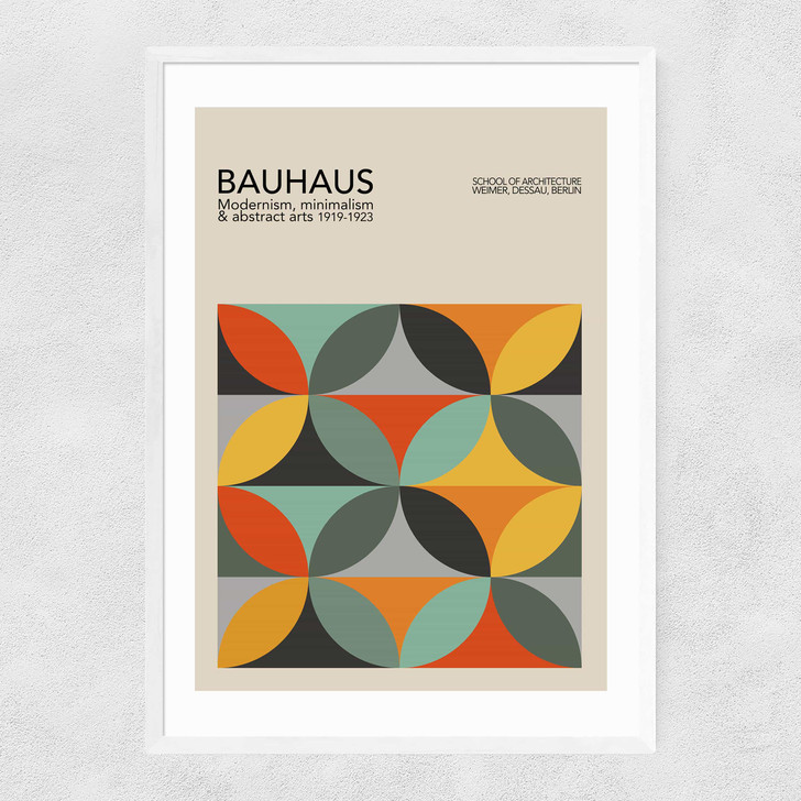 Geometric Pattern Bauhaus Narrow White Frame Geometric Pattern Bauhaus Narrow White Frame