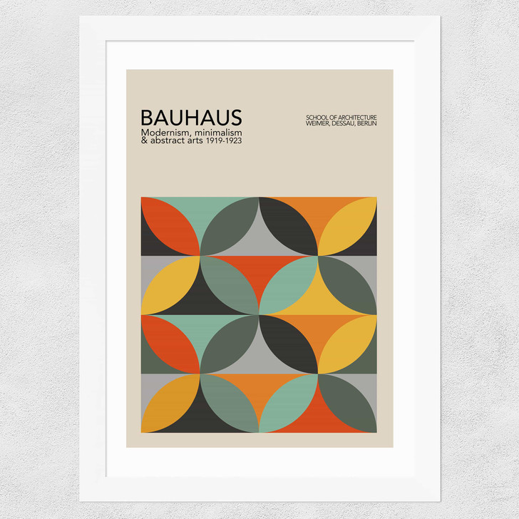 Geometric Pattern Bauhaus Wide White Frame Geometric Pattern Bauhaus Wide White Frame