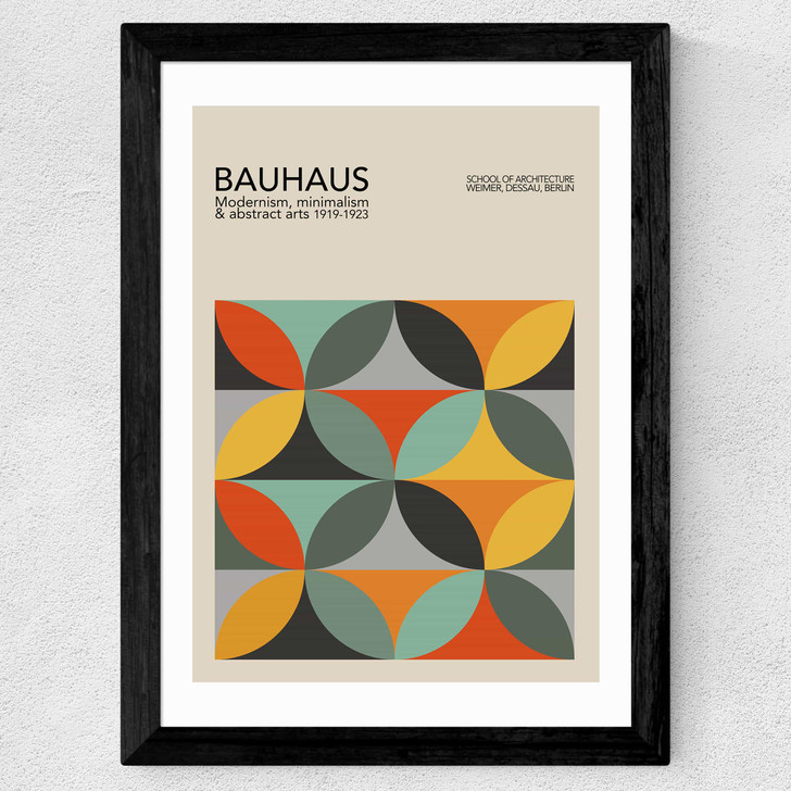 Geometric Pattern Bauhaus Wide Black Frame