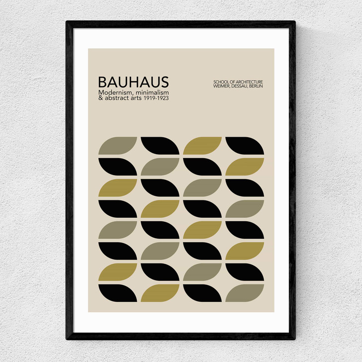 Mid Century Modern Bauhaus Narrow Black Frame