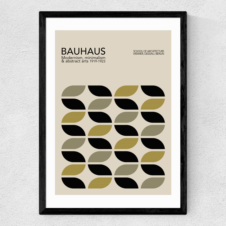 Mid Century Modern Bauhaus Medium Black Frame