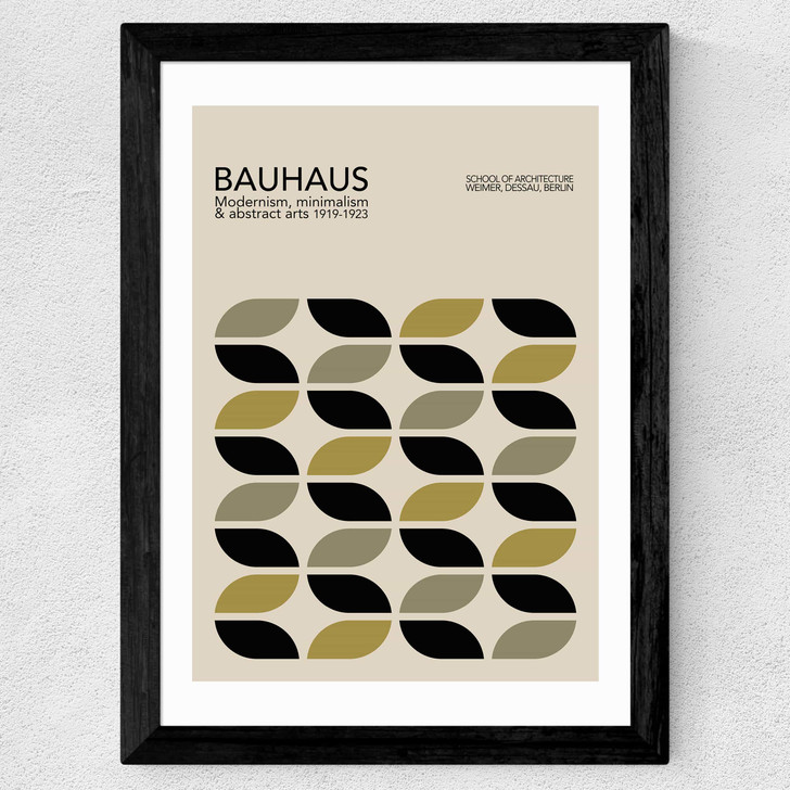 Mid Century Modern Bauhaus Wide Black Frame