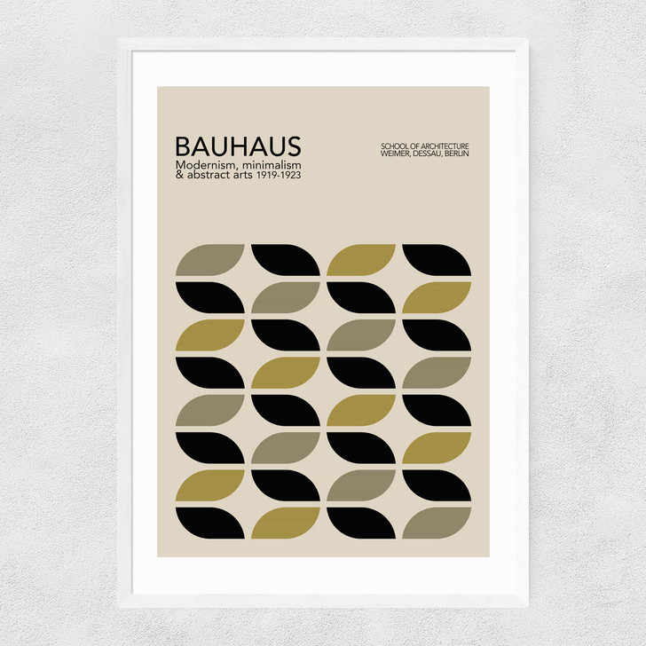 Mid Century Modern Bauhaus Narrow White Frame