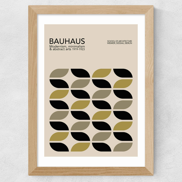 Mid Century Modern Bauhaus Wide Oak Frame