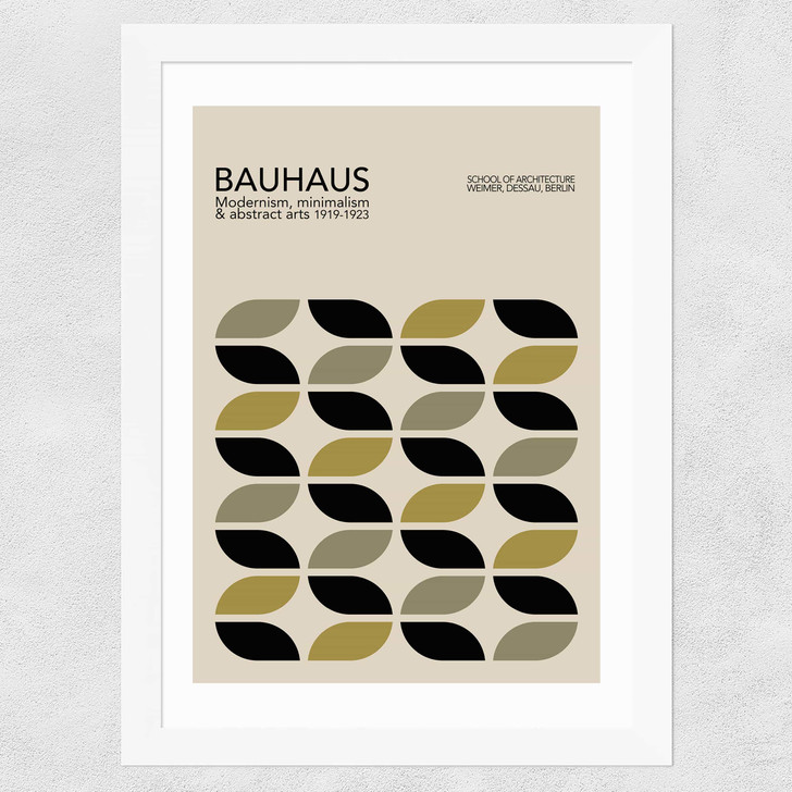 Mid Century Modern Bauhaus Wide White Frame