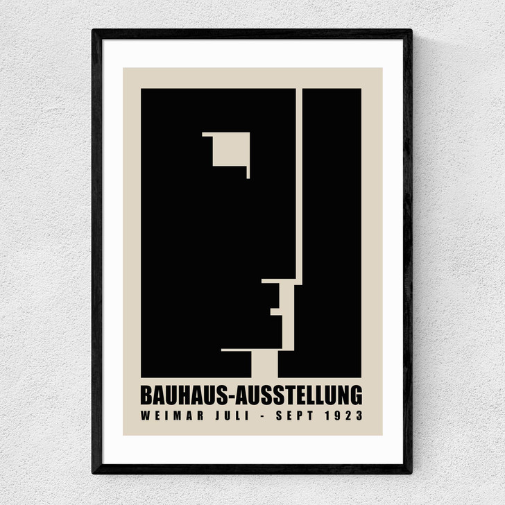 Modernist Bauhaus Exhibition Narrow Black Frame