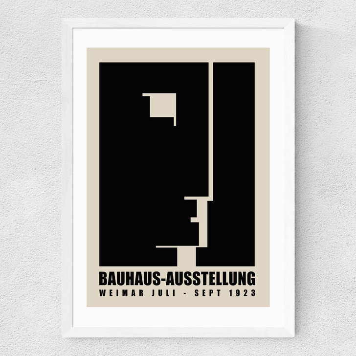Modernist Bauhaus Exhibition Medium White Frame