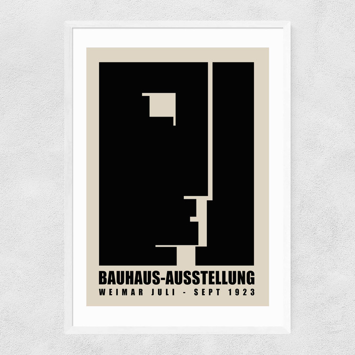 Modernist Bauhaus Exhibition Narrow White Frame