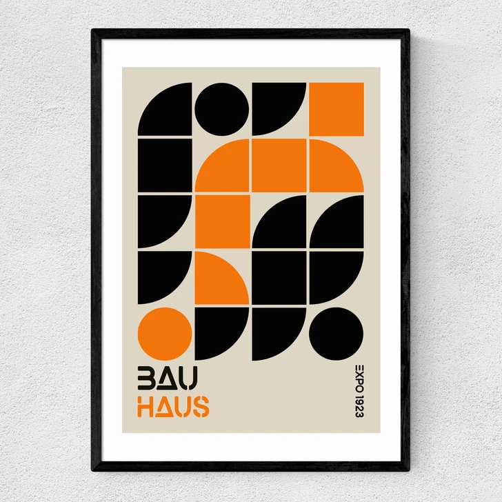 Orange And Black Geometric