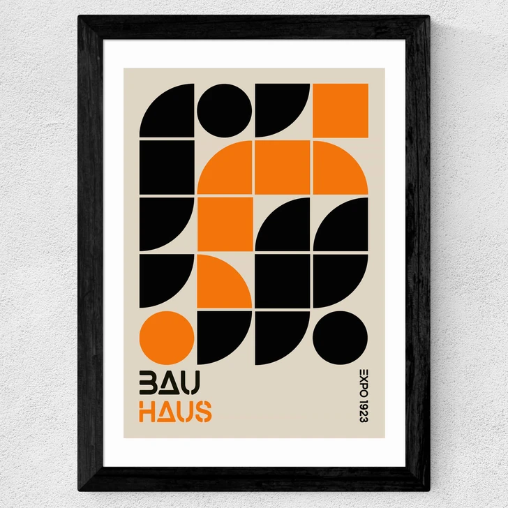 Orange And Black Geometric