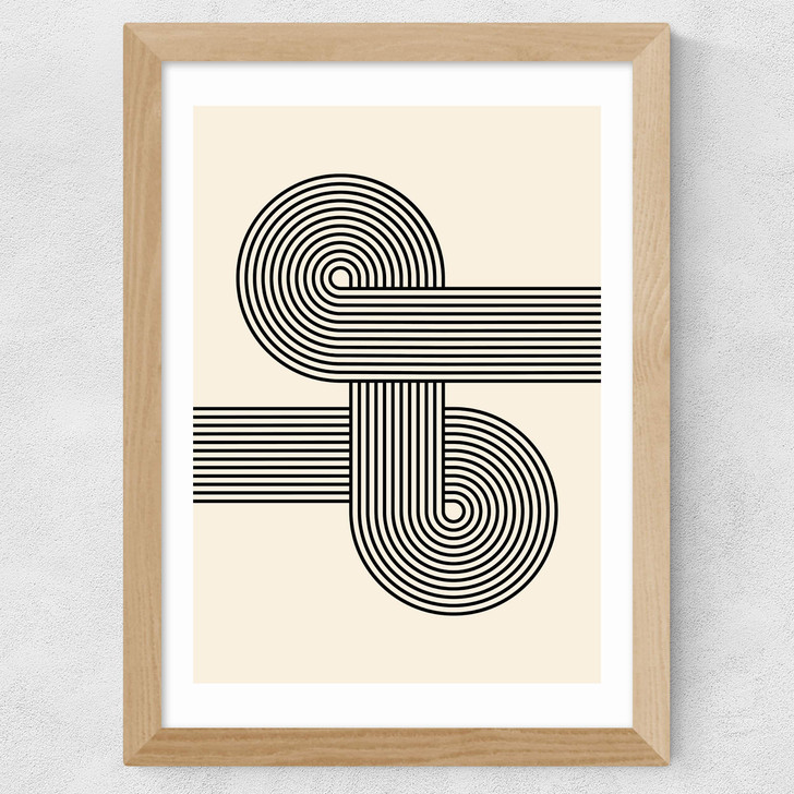 Retro Waves Wide Oak Frame