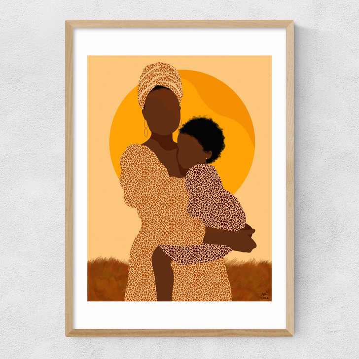 A Mother's Love Narrow Oak Frame