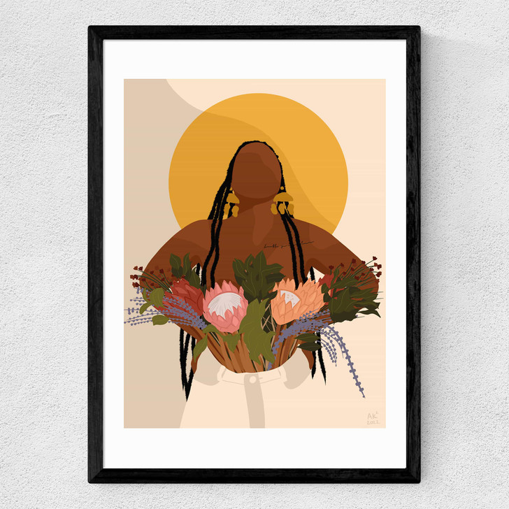 She Blooms Medium Black Frame She Blooms Medium Black Frame
