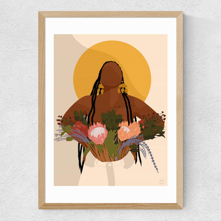 She Blooms Medium Oak Frame She Blooms Medium Oak Frame